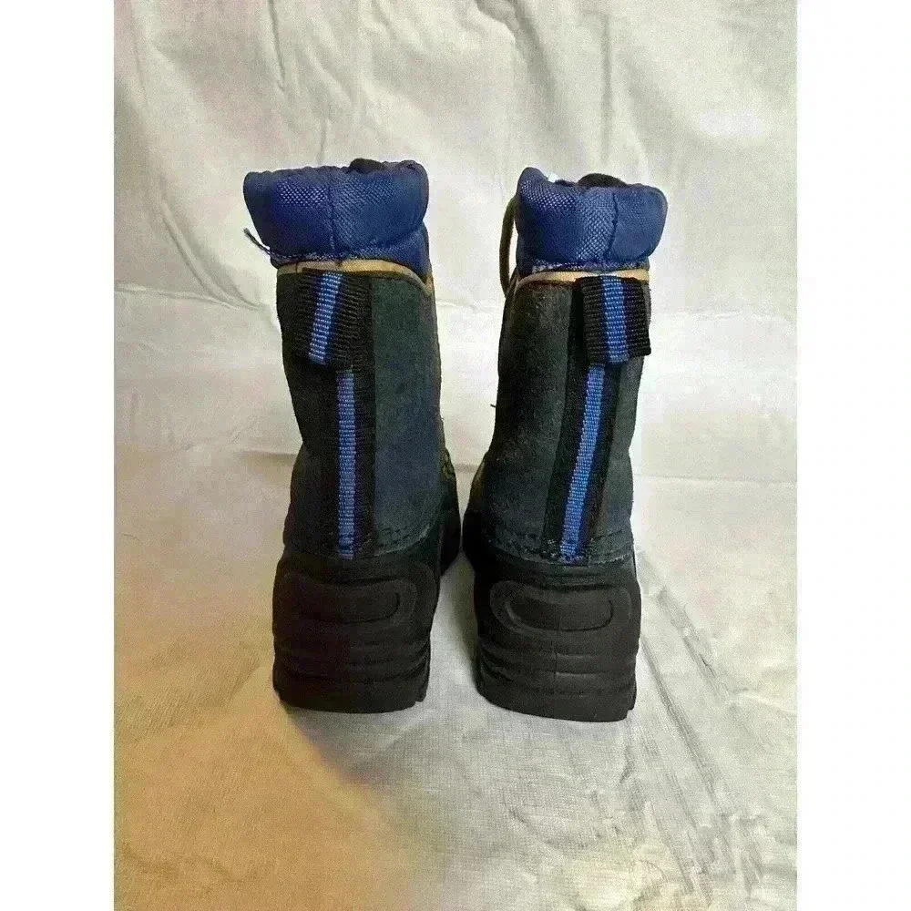 Totes George T Kids Boys Black Yellow Blue Waterproof Snow Rain Boots Shoes Sz 7